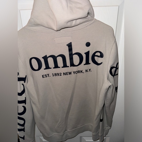 Beige XS, Abercrombie & Fitch Hoodie Sweatshirt Used - Picture 2 of 5